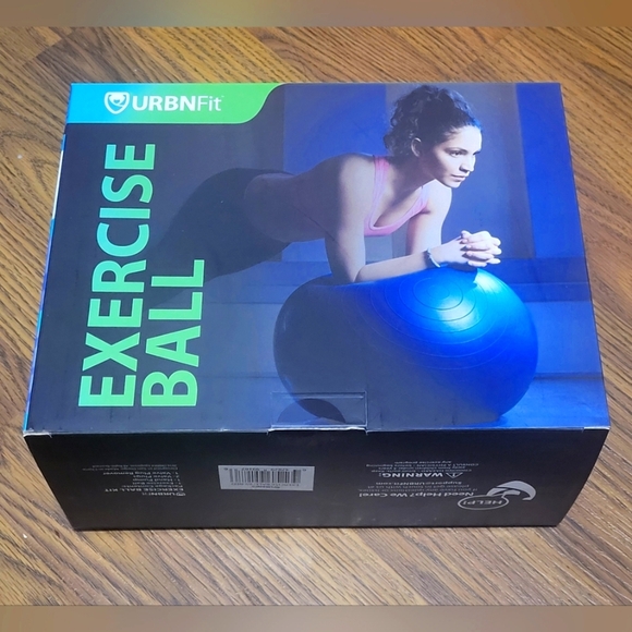 26" URBNFit Exercise Ball Kit - Red Yoga Ball for Home Gym & Fitness Nwt - Picture 2 of 4